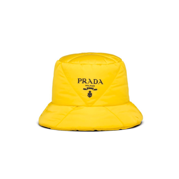 PRADA PADDED RENYLON BUCKET HAT YELLOW