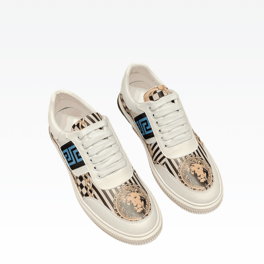 FENDI DOMINO FABRIC LOW SNEAKERS BLUE FF