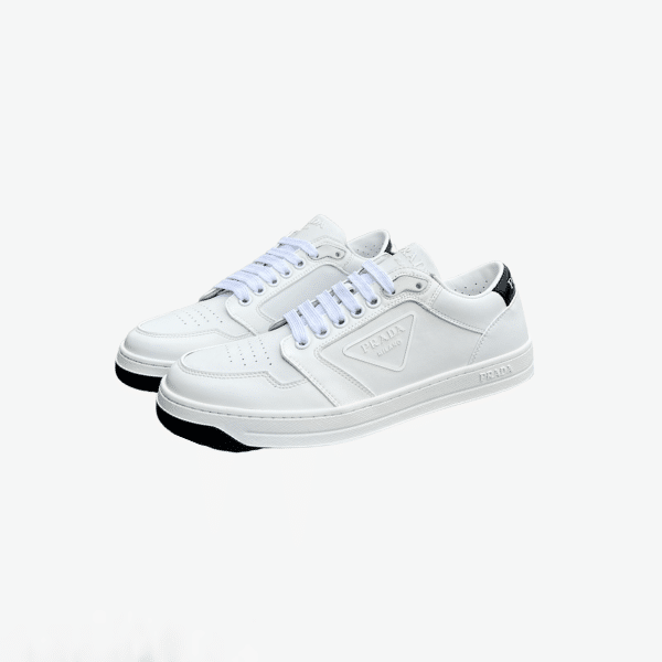 PRADA DISTRICT PERFORATED LEATHER SNEAKERS WHITE