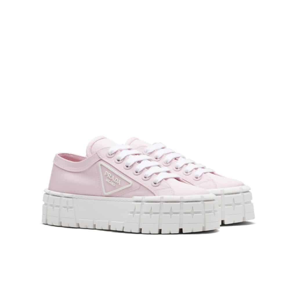 PRADA DOUBLE WHEEL NYLON GABARDINE SNEAKER LIGHT PINK 1E260M3LFXF0E18F050