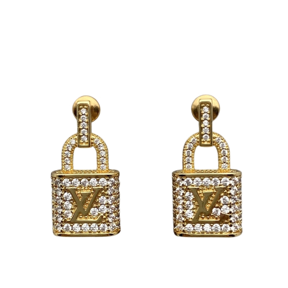 LOUIS VUITTON GOLD PADLOCK EARRINGS
