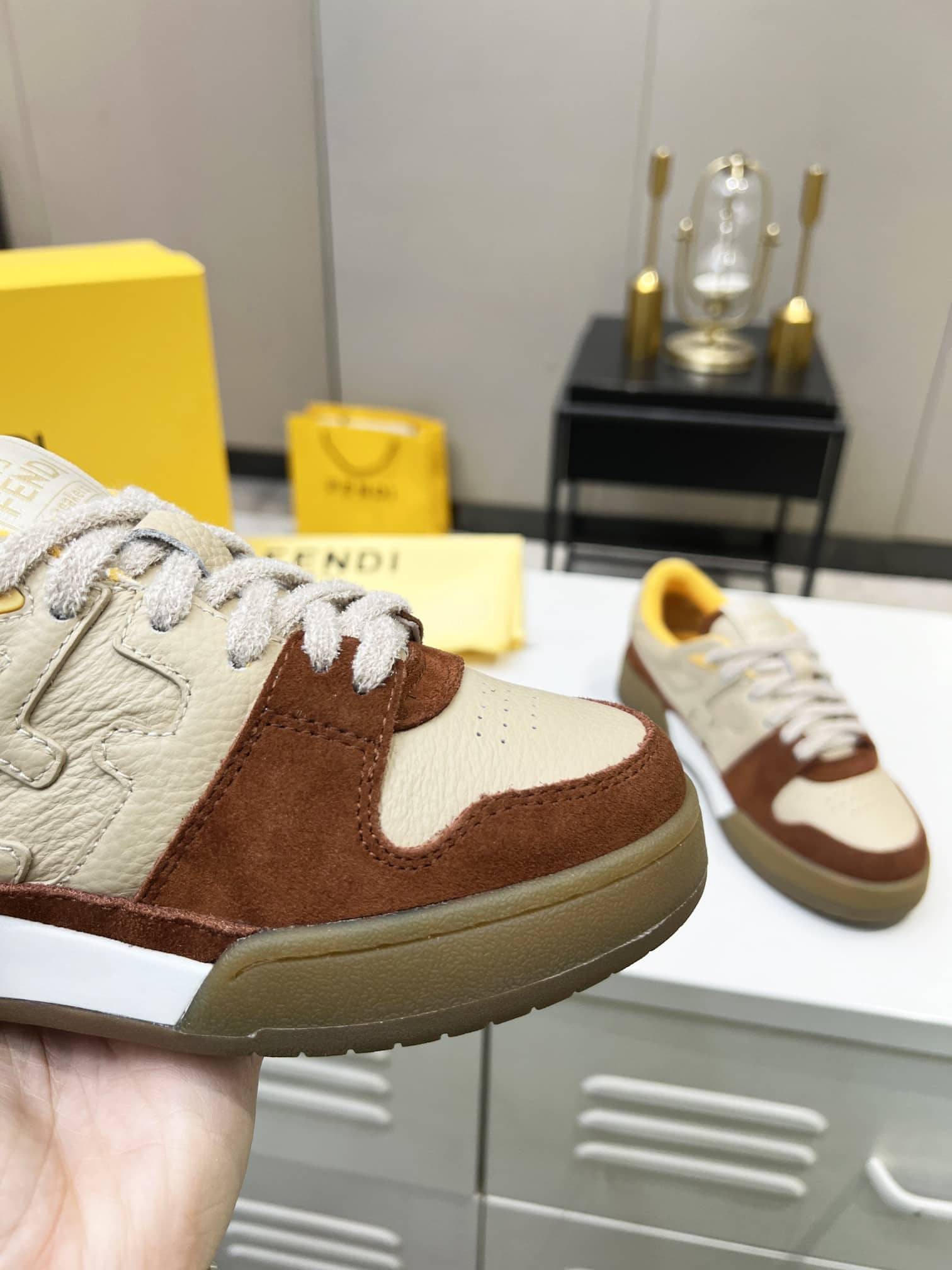 FENDI MATCH LOW TOPS BEIGE 8E8252AHH2F1FHU - Image 7