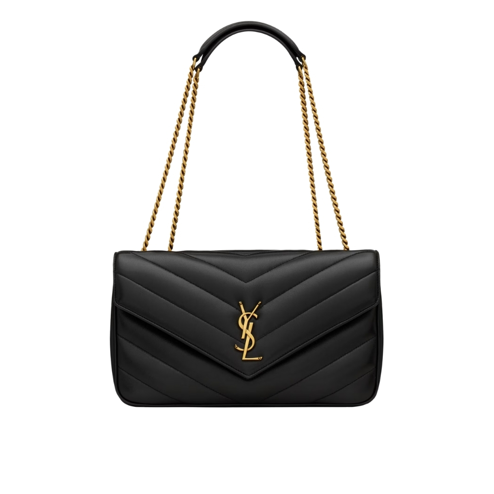 SAINT LAURENT LOULOU MEDIUM IN MATELASSÉ BLACK 29CM 801439AAEAX1000