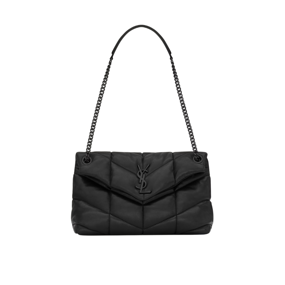 SAINT LAURENT PUFFER SMALL IN NAPPA LEATHER BLACK 29CM 5774761EL081000