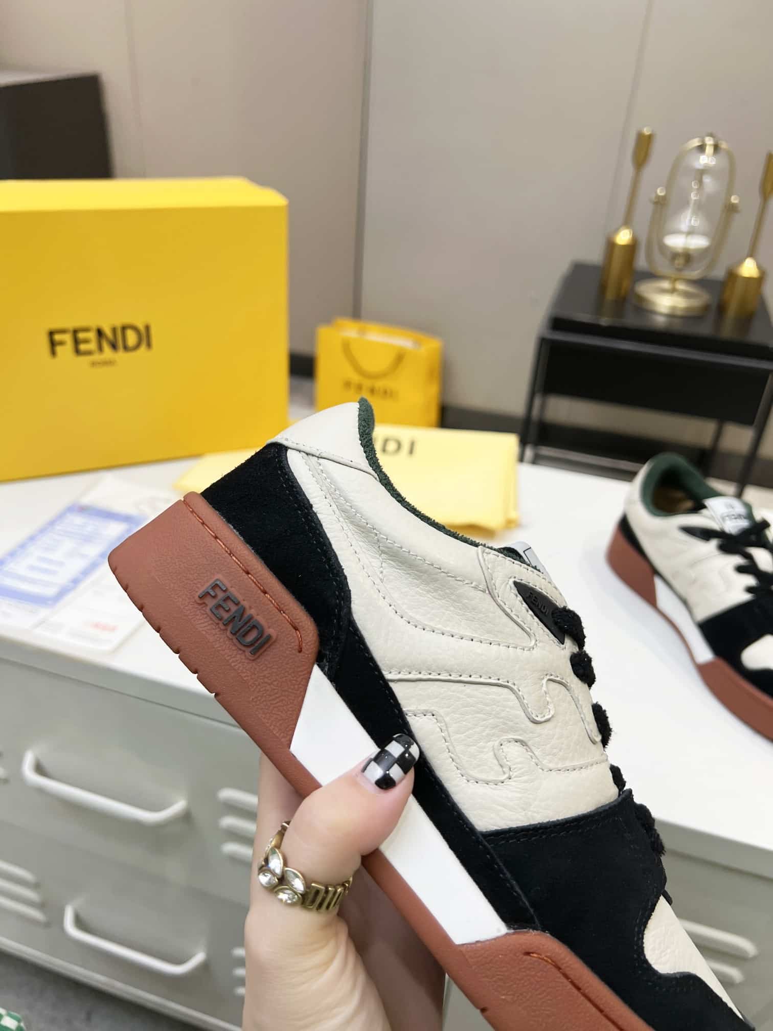 FENDI MATCH LOW TOPS SUEDE BLACK 8E8252AHH2F1FZB - Image 6