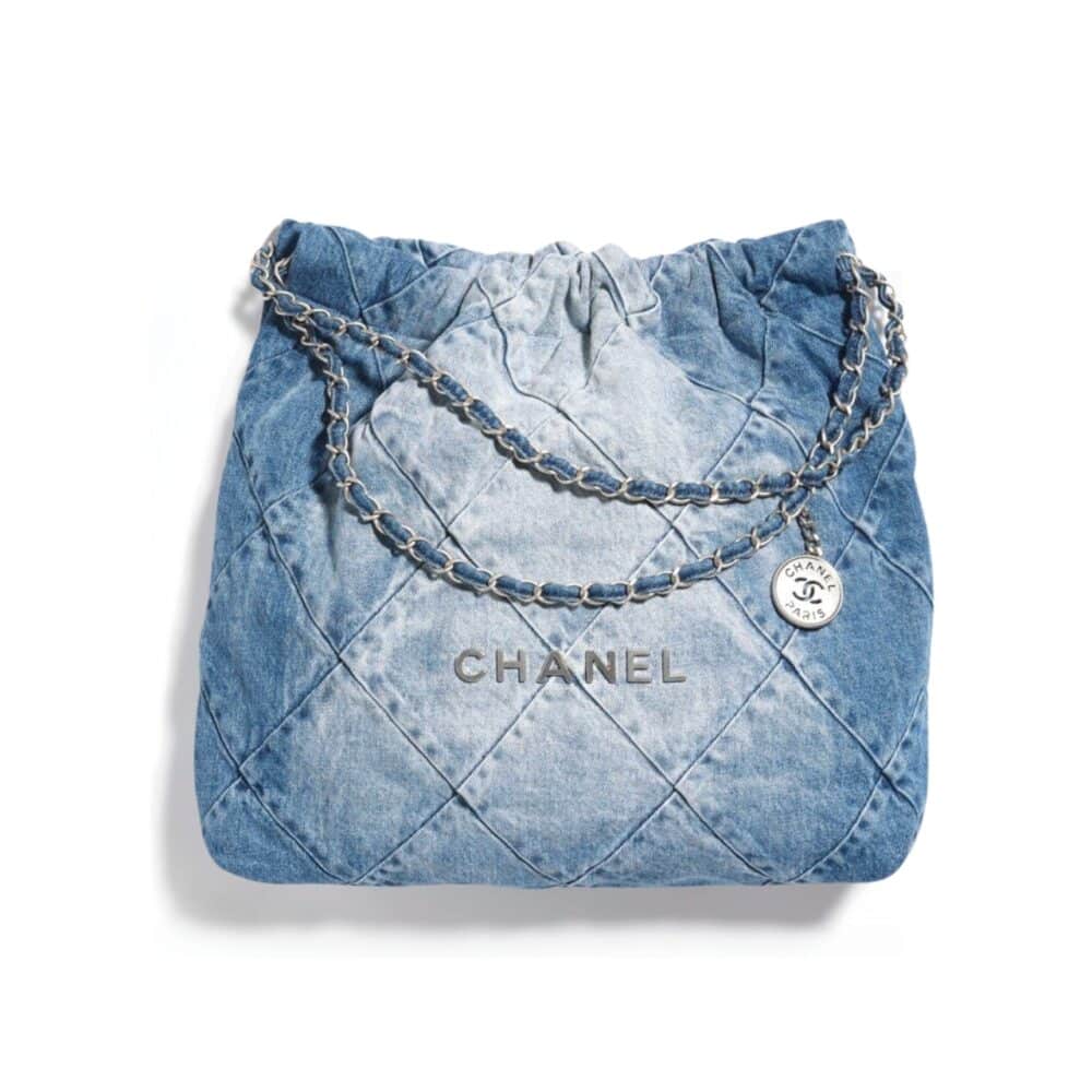 CHANEL 22 HANDBAG WASHED DENIM 41CM AS3261 B10439 NM981