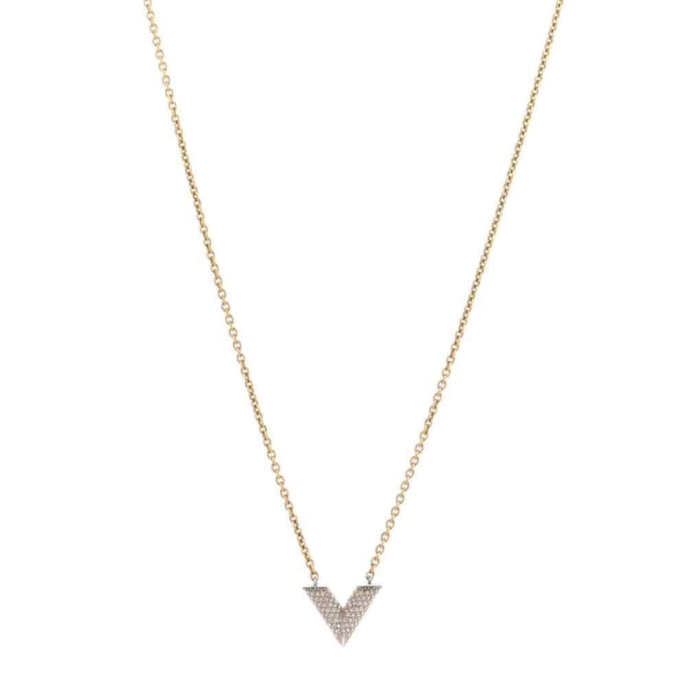 LOUIS VUITTON CRYSTAL ESSENTIAL V NECKLACE M68033