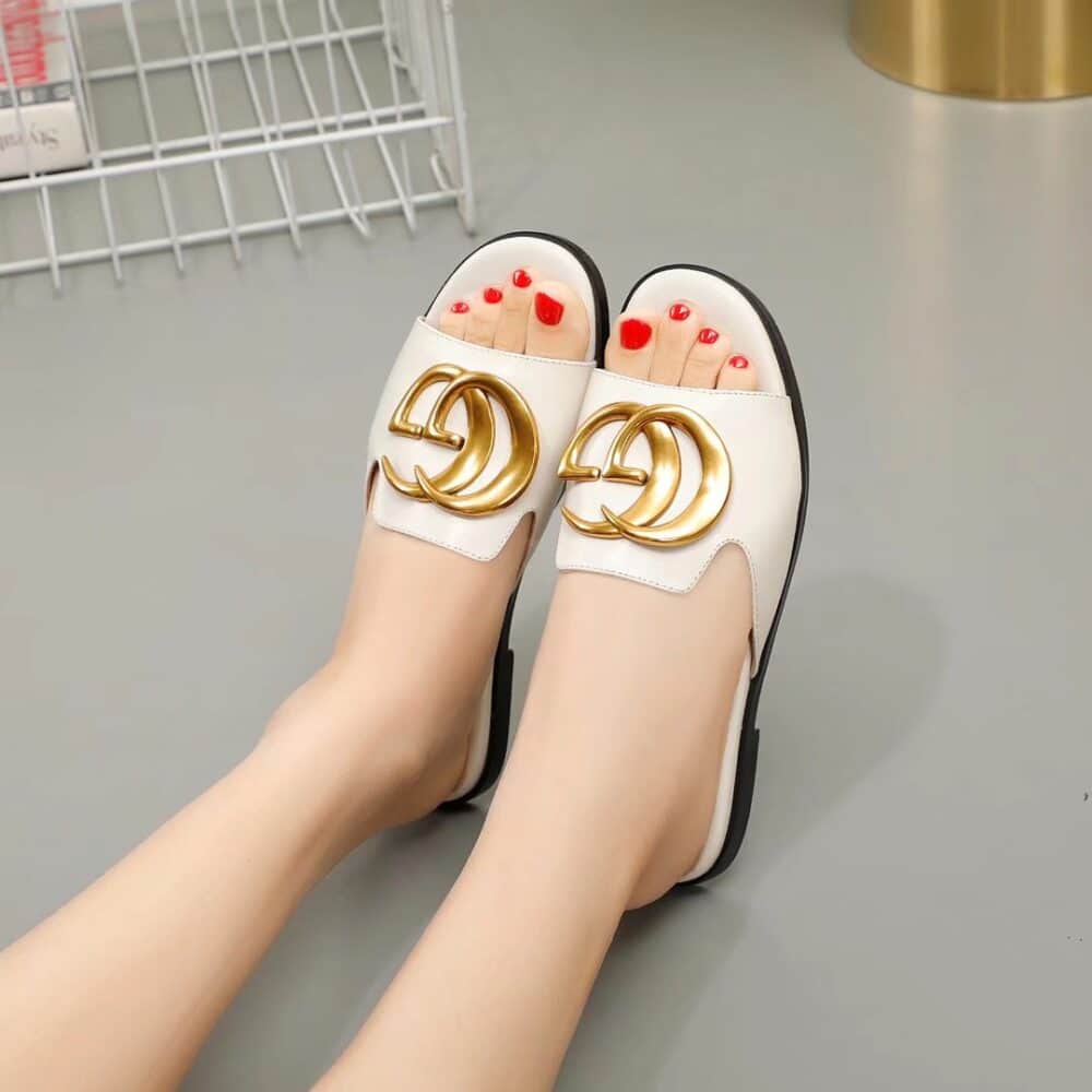 GUCCI PRINCETOWN GG SLIPPERS LEATHER WHITE - Image 3