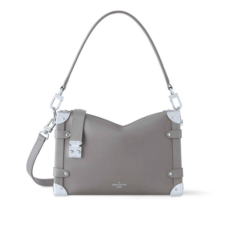 LOUIS VUITTON SIDE TRUNK MM GRAINED TAUPE GREY 23CM M25072