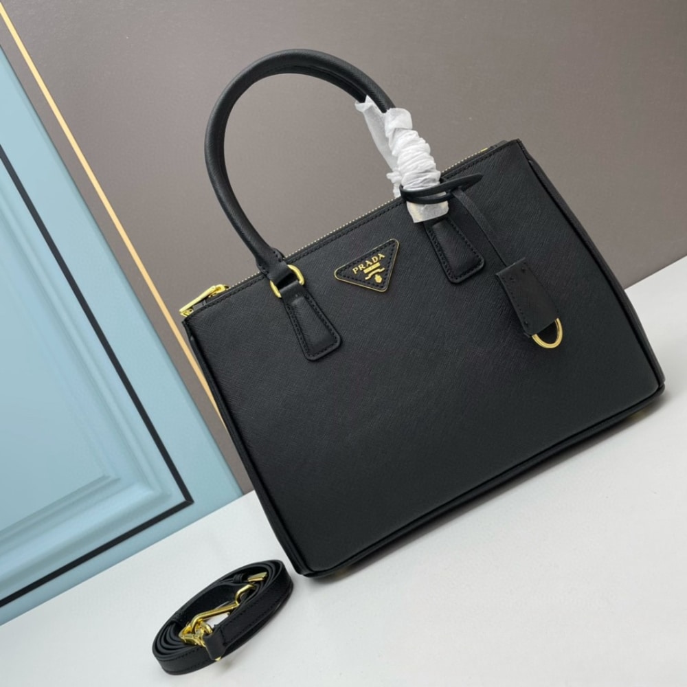 PRADA GALLERIA MEDIUM SAFFIANO LEATHER BAG BLACK 28CM 1BA863 NZV F0002 V EOO - Image 2