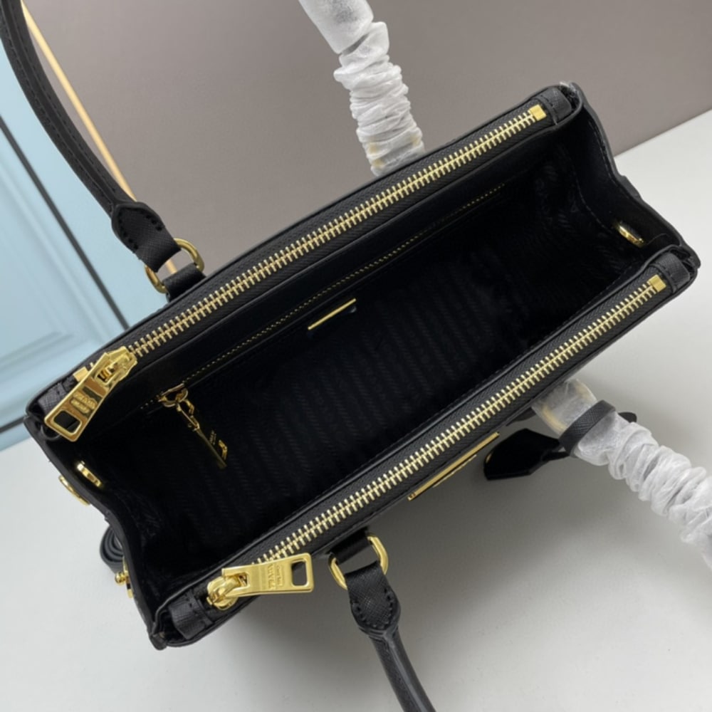 PRADA GALLERIA MEDIUM SAFFIANO LEATHER BAG BLACK 28CM 1BA863 NZV F0002 V EOO - Image 6