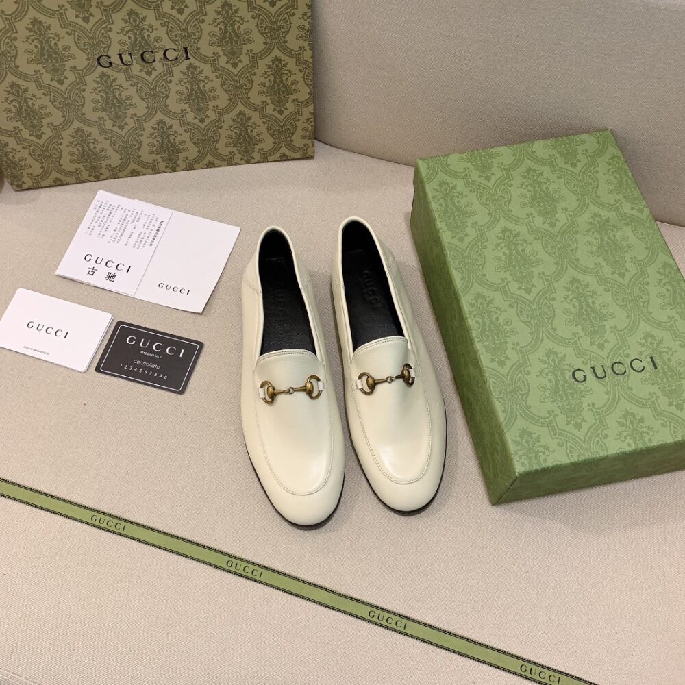 GUCCI WOMEN'S LEATHER HORSEBITS LOAFERS WHITE 414998 DLC00 9022 - Image 7