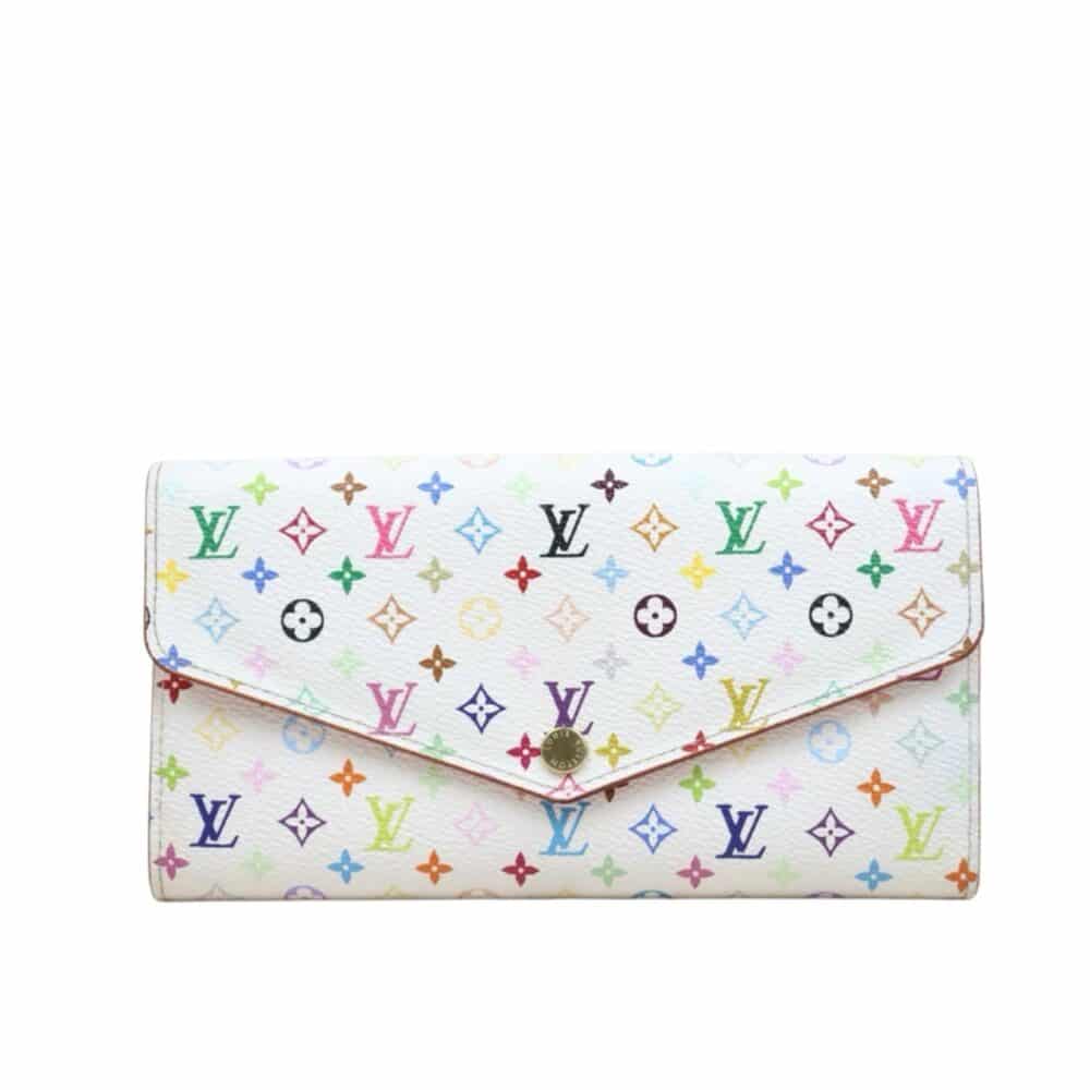 LOUIS VUITTON SARAH WALLET MONOGRAM MULTICOLOR WHITE 19CM