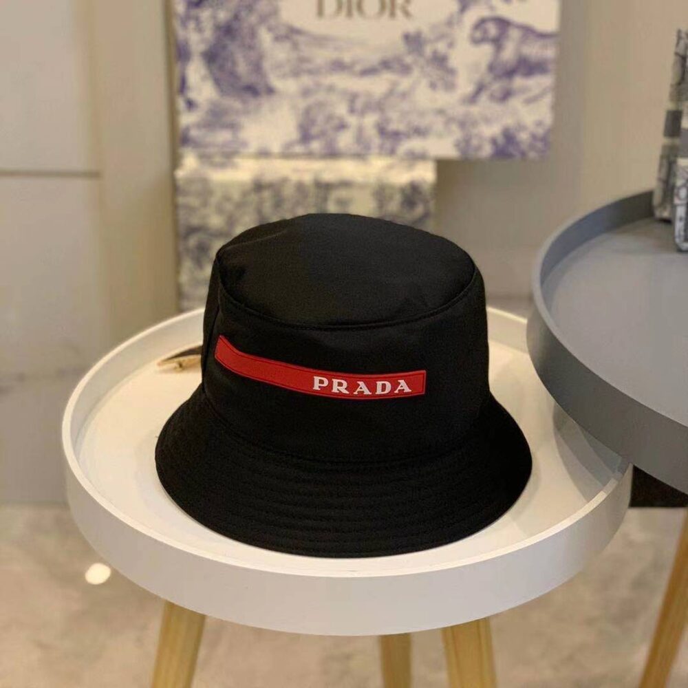 PRADA TECHNICAL FABRIC BUCKET HAT BLACK - Image 2