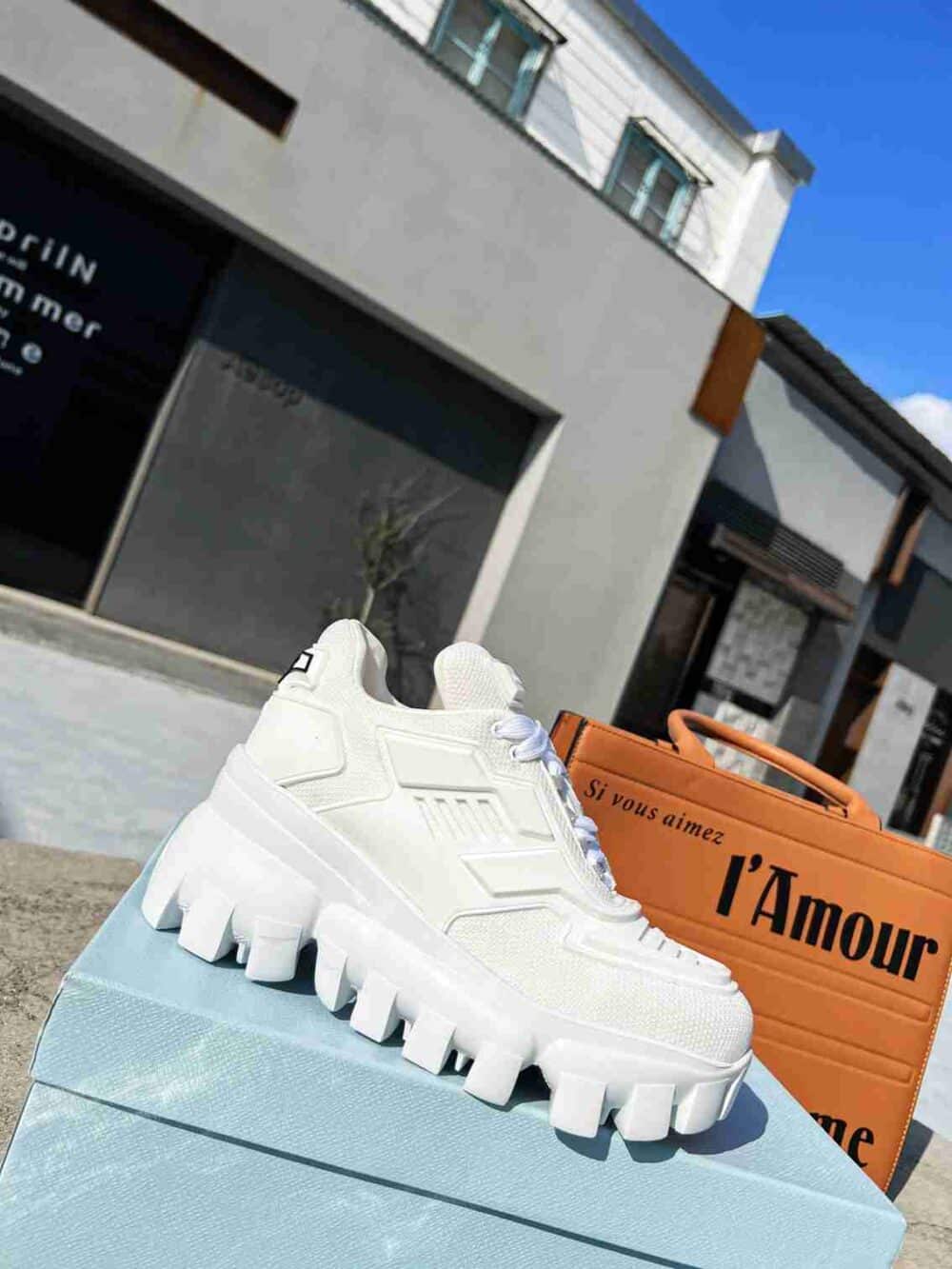 PRADA CLOUDBUST THUNDER SNEAKERS WHITE 1E819L3KR2F0009F050 - Image 4
