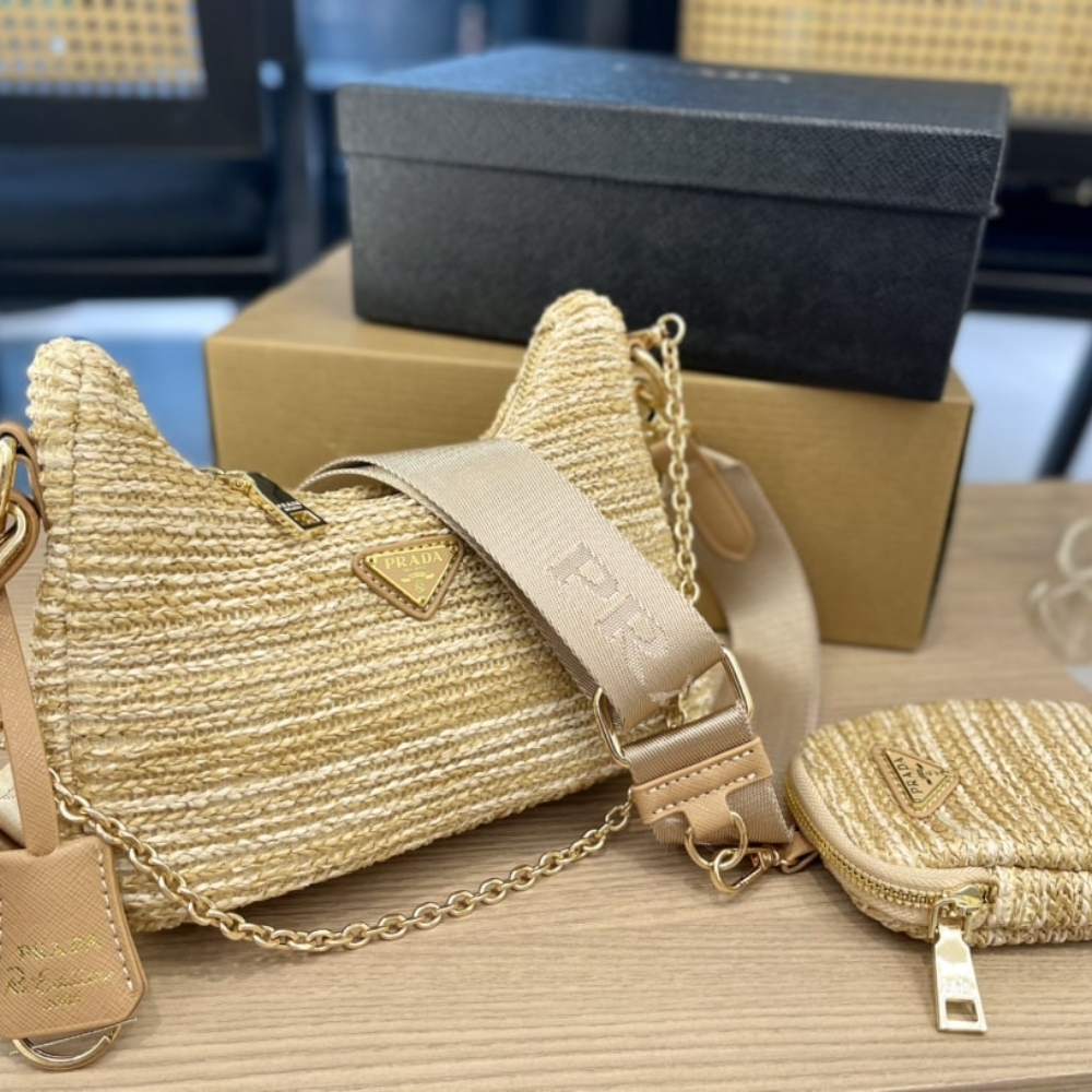 Alternative view of Prada Re-Edition 2005 Raffia Bag Tan 1Bh2042A2Tf0018Vv9L