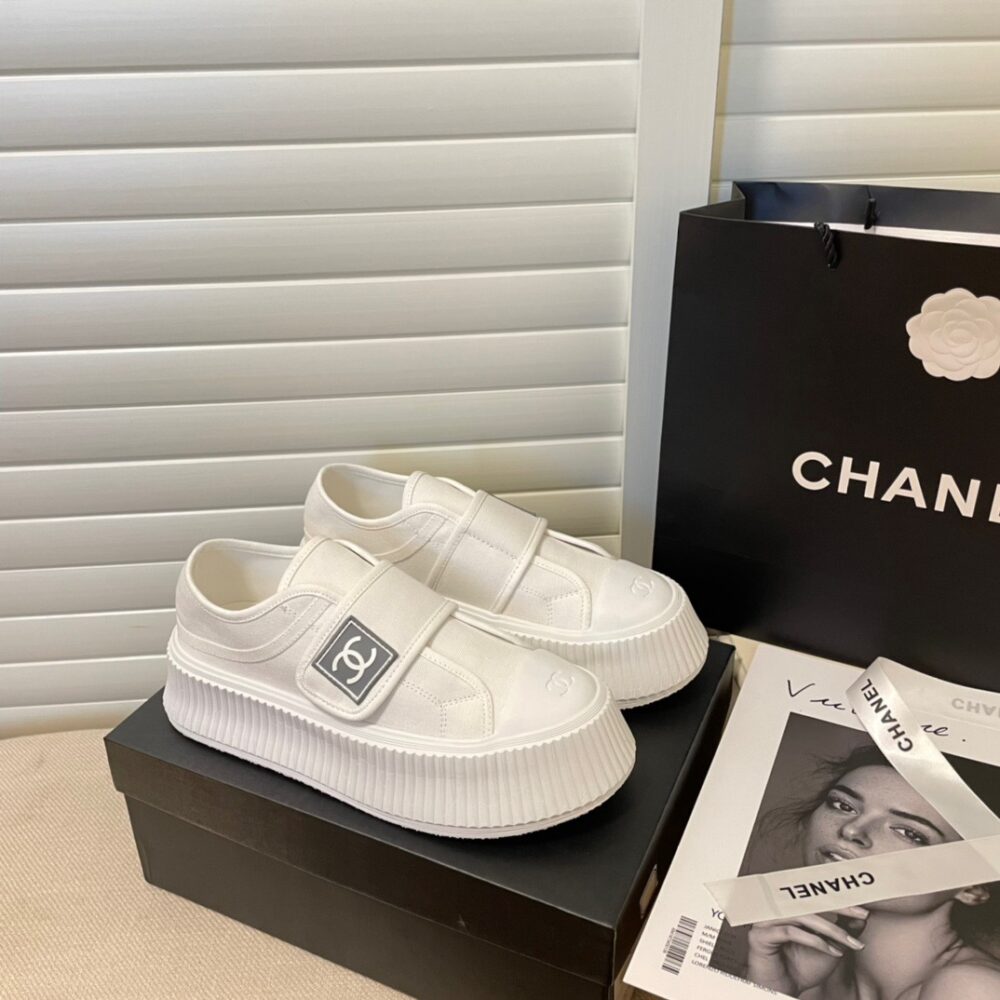Alternative view of CHANEL CC CAP TOE SLIPON SNEAKER ALL WHITE