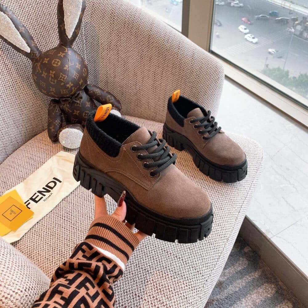 Alternative view of FENDI FORCE LEATHER LACE UPS BROWN