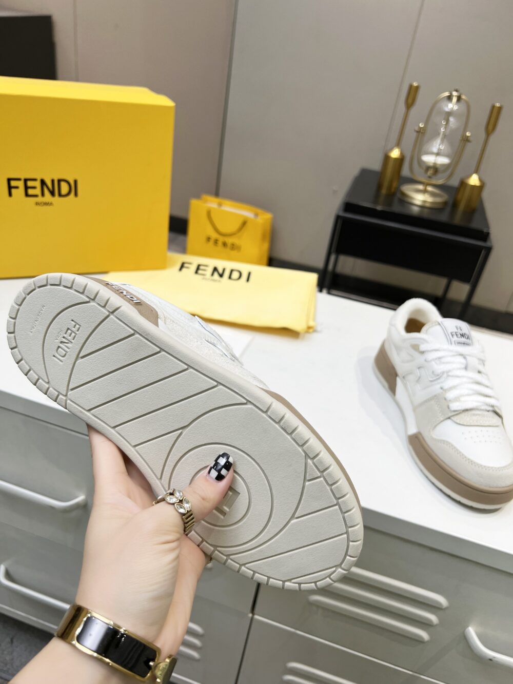 FENDI MATCH SUEDE LOW TOPS WHITE 8E8252AHH2F1FHS - Image 5