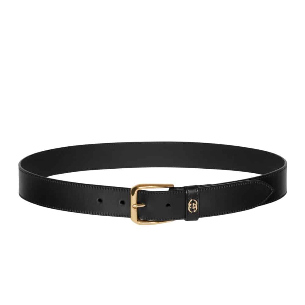 GUCCI BELT WITH INTERLOCKING G DETAIL BLACK LEATHER 35MM ‎673921 AP00G 1000
