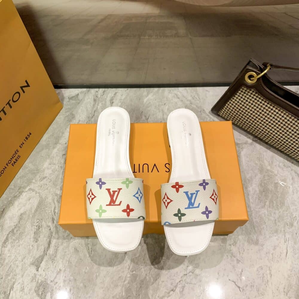LOUIS VUITTON LOCK IT FLAT MULE MONOGRAM MULTICOLOR - Image 6