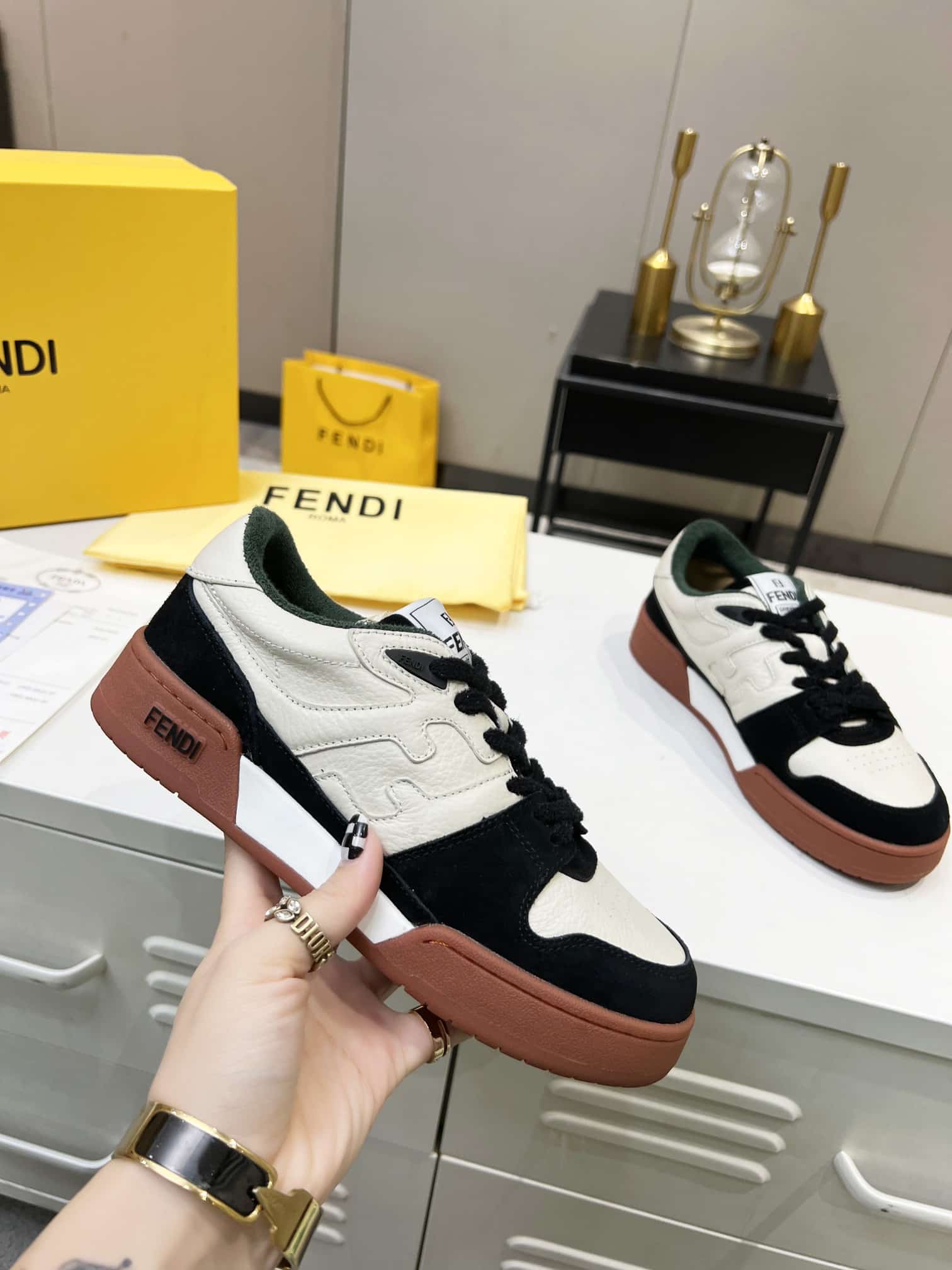 FENDI MATCH LOW TOPS SUEDE BLACK 8E8252AHH2F1FZB - Image 5