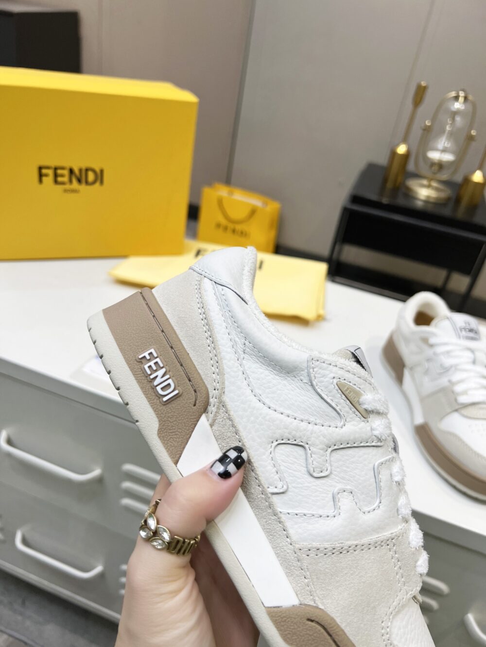 FENDI MATCH SUEDE LOW TOPS WHITE 8E8252AHH2F1FHS - Image 6