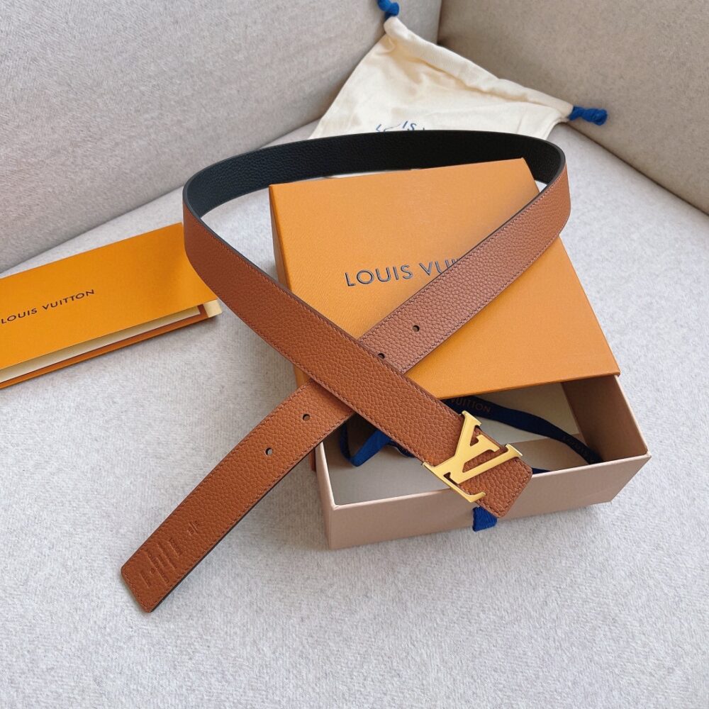 LOUIS VUITTON LV INITIALS REVERSIBLE BELT BROWN 30MM M9151U - Image 4