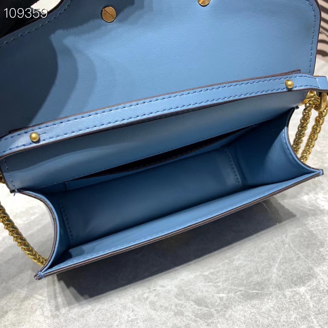 VALENTINO LOCÒ SMALL SHOULDER BAG IN CALFSKIN ULTRAMARINE WB0K53ZXLQ34 - Image 7