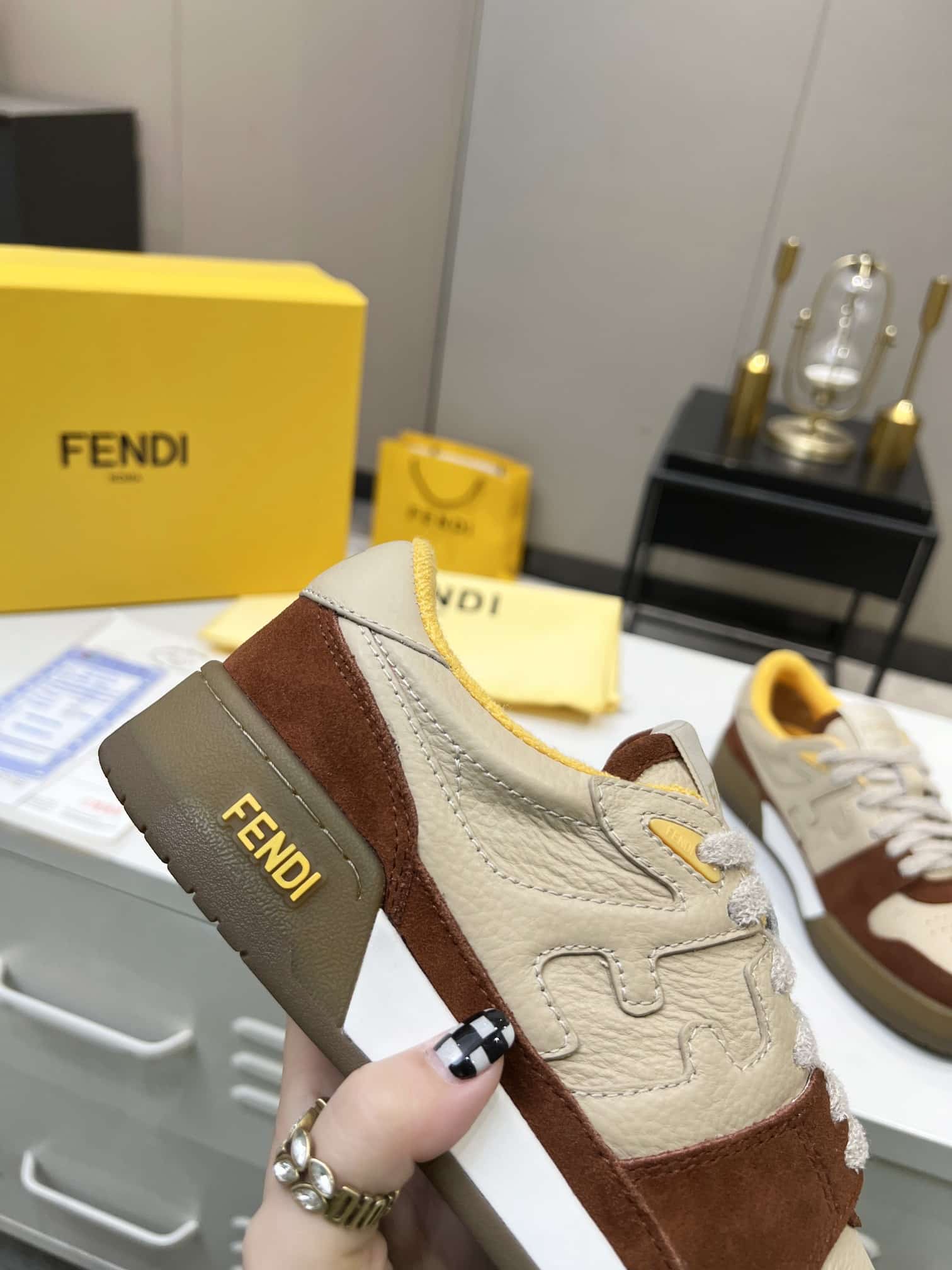 FENDI MATCH LOW TOPS BEIGE 8E8252AHH2F1FHU - Image 5