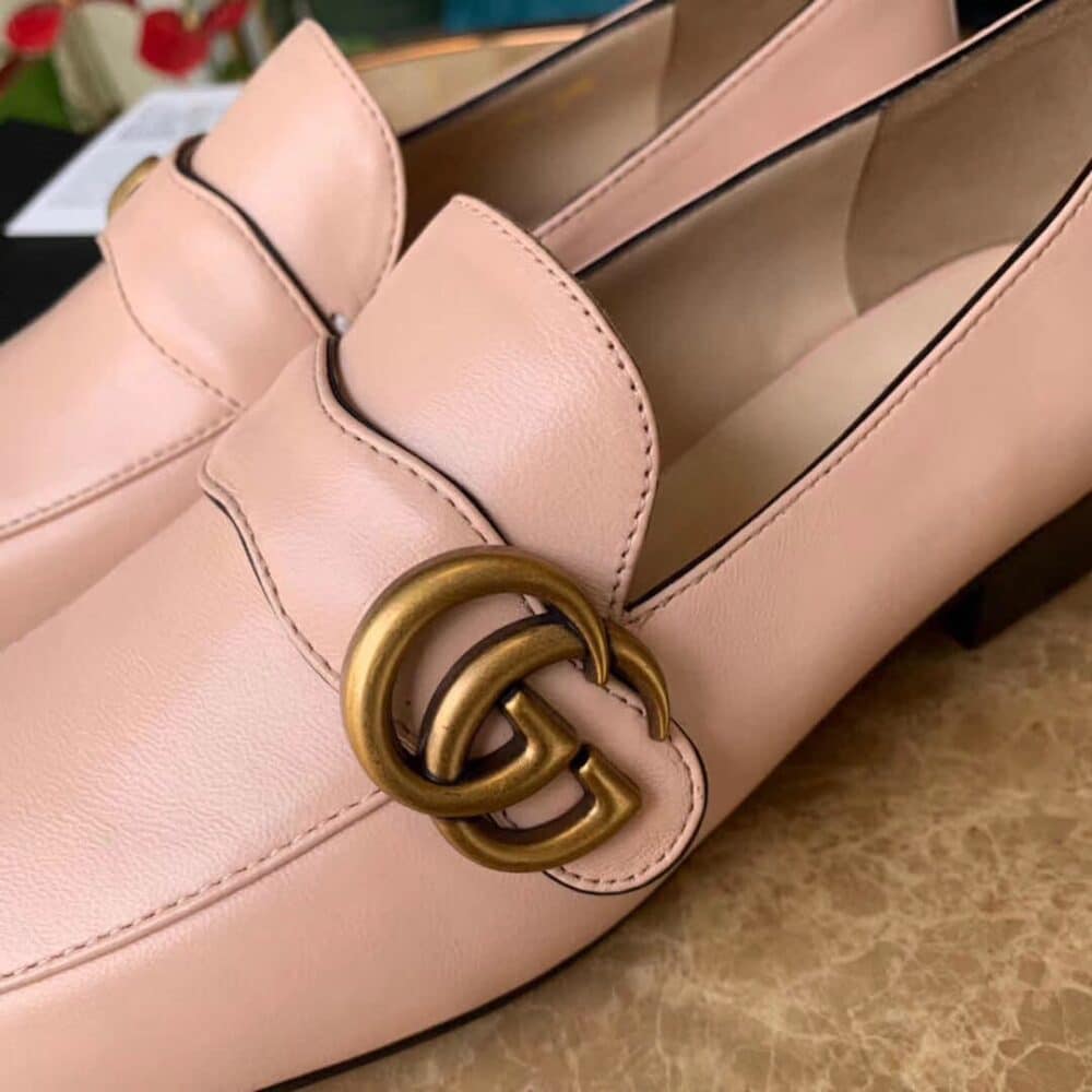 GUCCI WMNS LEATHER LOAFERS MOCCASINS DOUBLE G PINK 602496 C9D00 5909 - Image 3