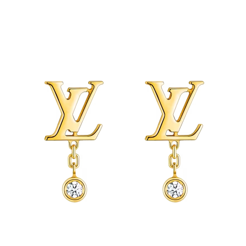 LOUIS VUITTON IDYLLE BLOSSOM LV EAR STUD GOLD EARRINGS Q96495