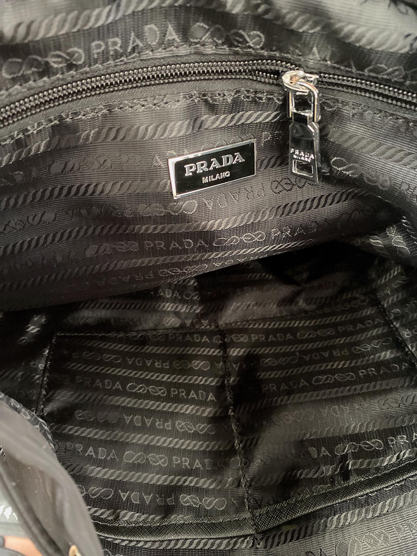 PRADA RE NYLON MEDIUM BACKPACK BLACK 30CM 1BZ677 RV44 F0002 V OOO - Image 7