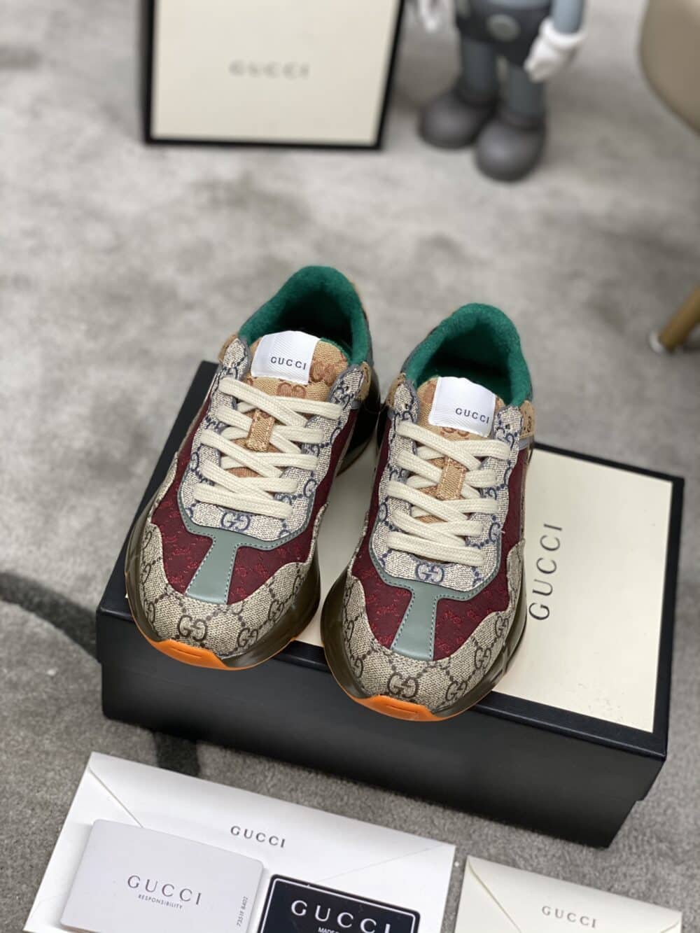 GUCCI WOMEN'S GG RHYTON SNEAKER ‎619891 99WG0-6060 - Image 4
