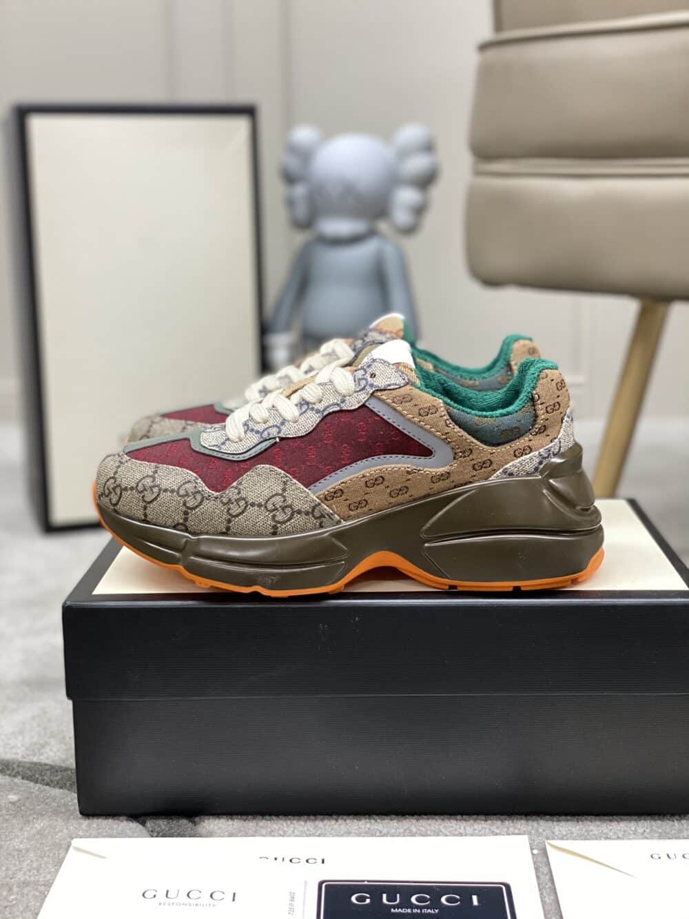 GUCCI WOMEN'S GG RHYTON SNEAKER ‎619891 99WG0-6060 - Image 6