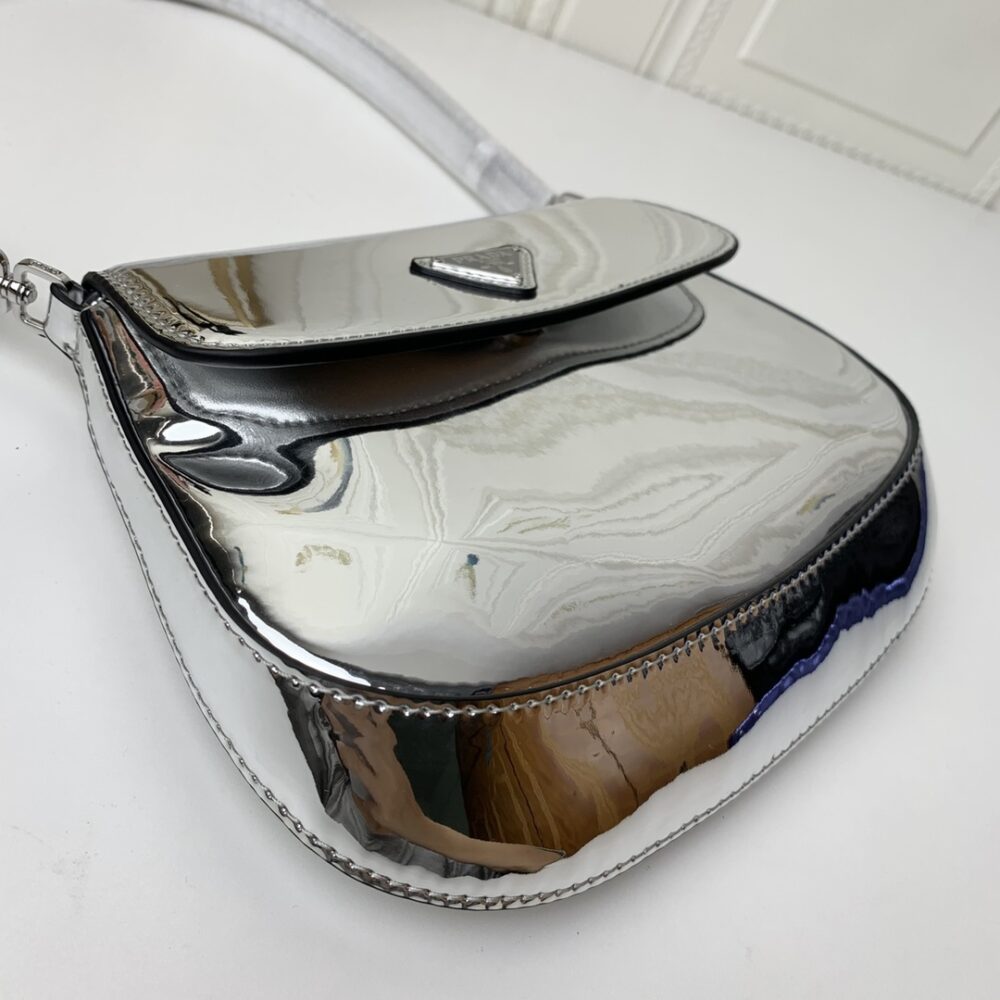 PRADA CLEO BRUSHED LEATHER SHOULDER BAG IN SILVER 1BD311ZO6F0118VOOO - Image 10
