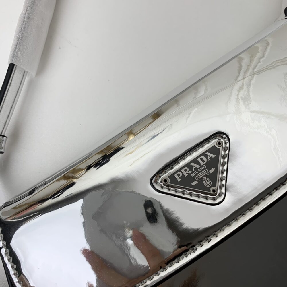 PRADA CLEO BRUSHED LEATHER SHOULDER BAG IN SILVER 1BD311ZO6F0118VOOO - Image 8