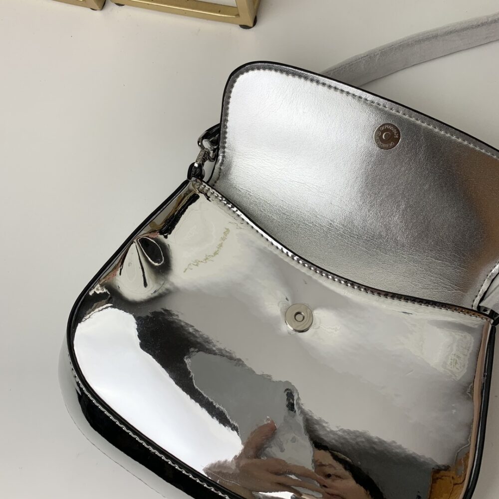 PRADA CLEO BRUSHED LEATHER SHOULDER BAG IN SILVER 1BD311ZO6F0118VOOO - Image 7