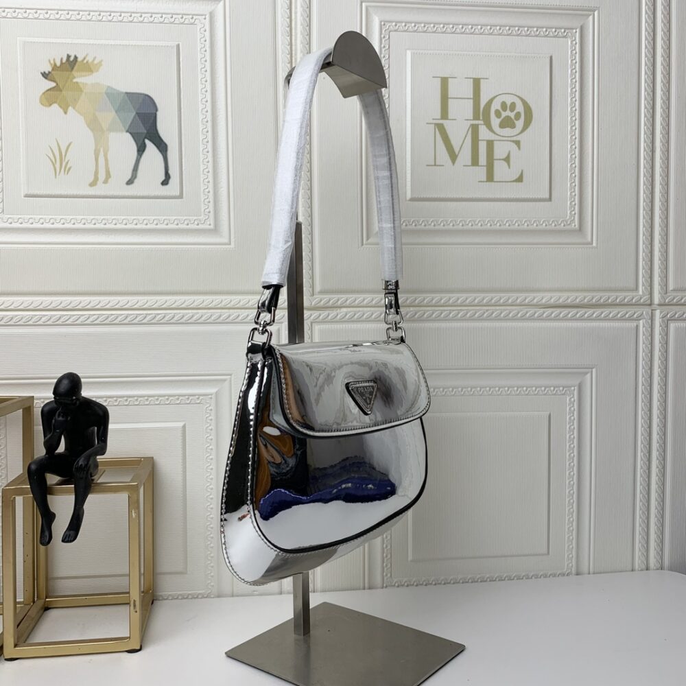 PRADA CLEO BRUSHED LEATHER SHOULDER BAG IN SILVER 1BD311ZO6F0118VOOO - Image 4