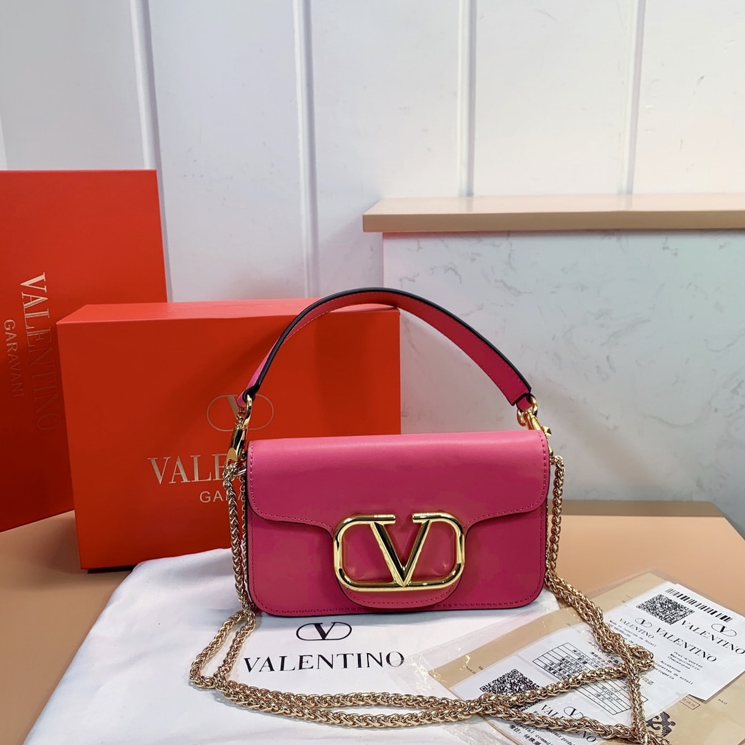 VALENTINO LOCÒ SMALL SHOULDER BAG IN CALFSKIN ROSE VIOLET 1W2B0K53ZXLM24 - Image 2