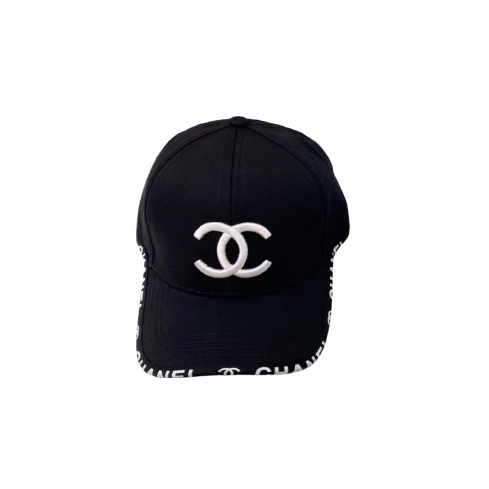 CHANEL CC COTTON BASEBALL CAP BLACK
