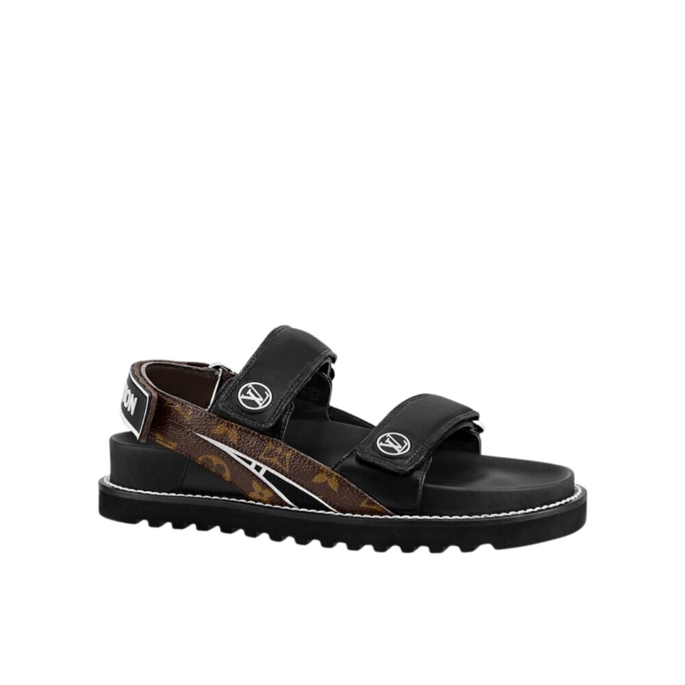 LOUIS VUITTON PASEO FLAT COMFORT SANDALS BLACK 1AB0XT