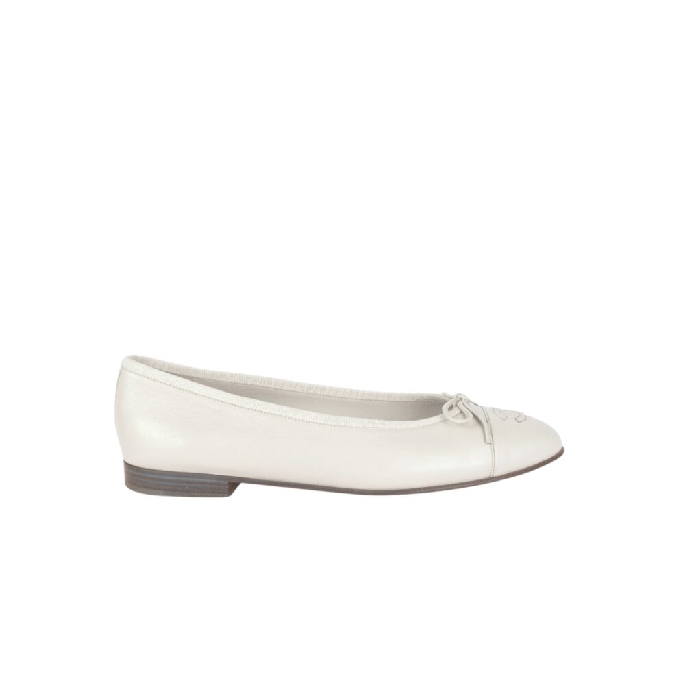 CHANEL CLASSIC WOMEN'S BALLET WHITE SANDALS