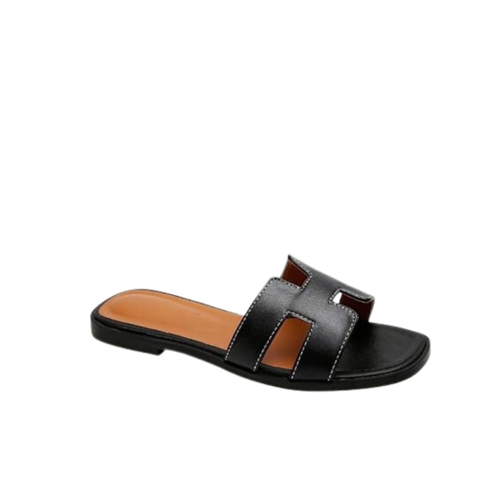 HERMES SLIPPERS FLAT ORAN BLACK H021056Z