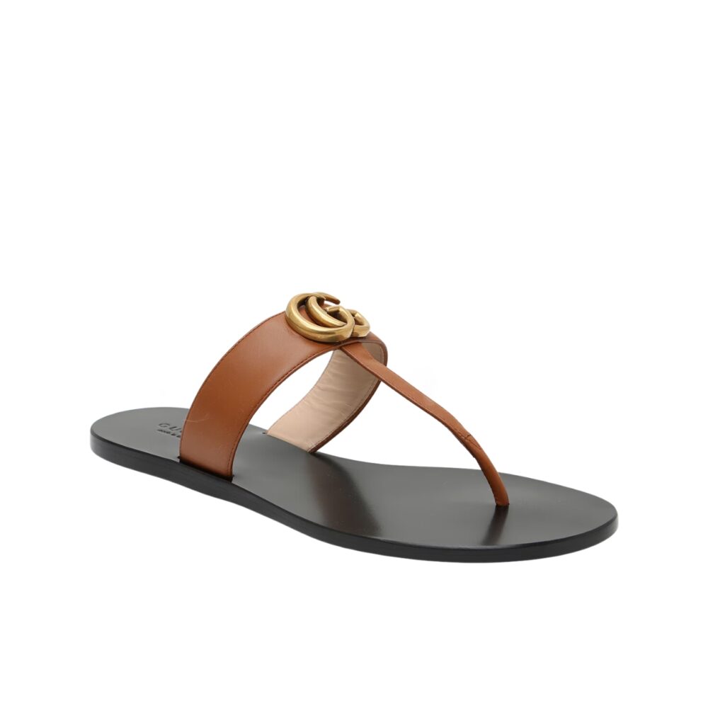 GUCCI DOUBLE G THONG LEATHER