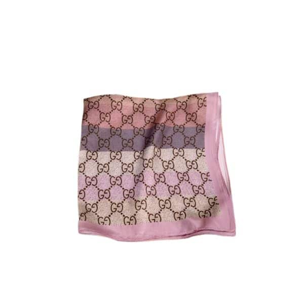 GUCCI GG JACQUARD SCARF 70CM PINK
