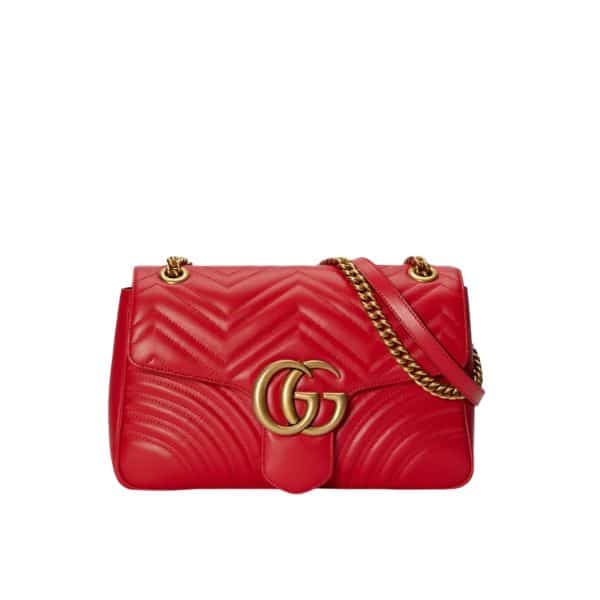 GUCCI GG MARMONT MEDIUM SHOULDER BAG RED 26CM 443496 AABZC 6832