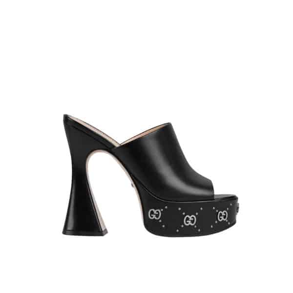 GUCCI WOMEN'S PLATFORM SLIDE SANDAL BLACK 740426 C9D00 1000