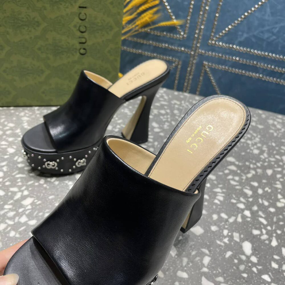 GUCCI WOMEN'S PLATFORM SLIDE SANDAL BLACK 740426 C9D00 1000 - Image 7