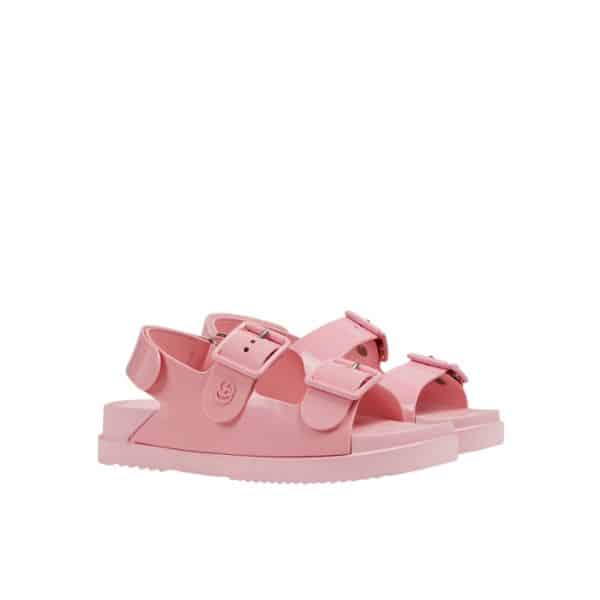 GUCCI WOMEN'S SANDAL WITH MINI DOUBLE G PASTEL PINK 660243 J8700 5815